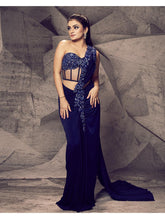 Archana Kochhar - The Shimmering Blue Slit Sari